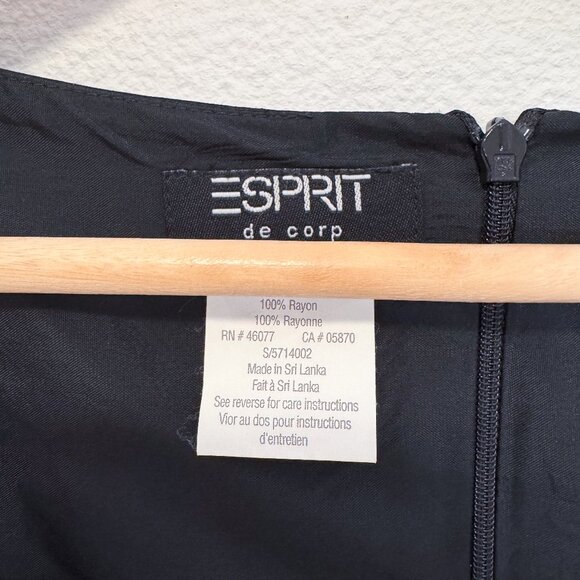 NWT Vintage 90s Y2K ESPRIT Black Satin Slip Dress Size 7/8 Whimsigoth Grunge - Picture 6 of 11